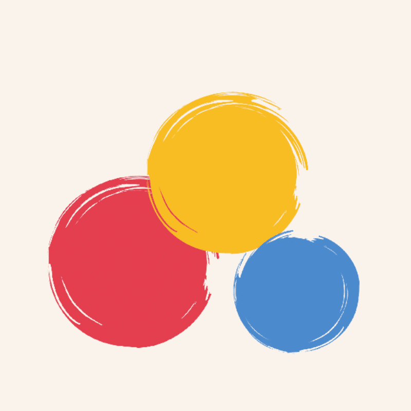 Red, blue, and yellow blotches that are background
